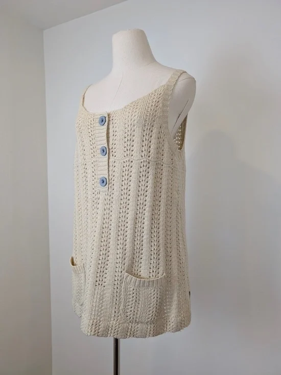 Matilda Jane Knit Tank Top Sleeveless Size Large Beige - Picture 10 of 12